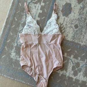 Stella McCartney lace and nude colored bodysuit teddy undergarment size medium